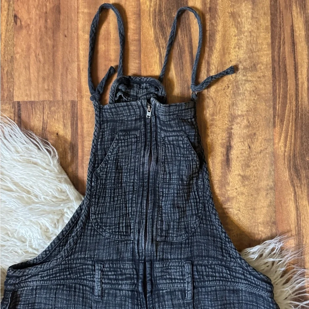 Pilcro Anthropologie Gauze Painters Overalls Gray - Picture 7 of 8
